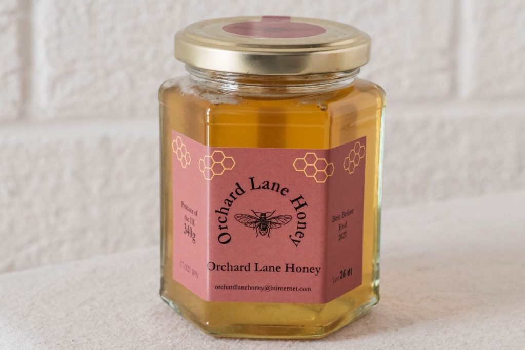 340g jar of Orchard Lane Honey from Sheffield